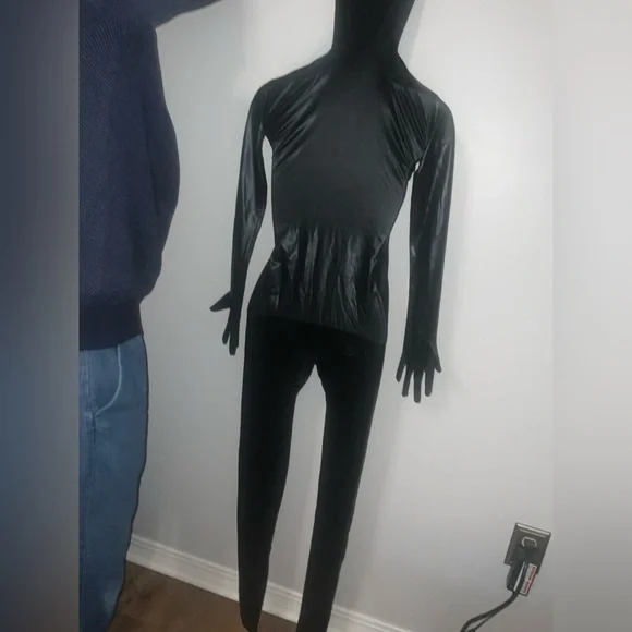 Kinky Black Full-Body Zip-Up Catsuit Sz XS-S - Picture 13 of 16